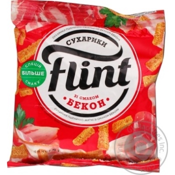 Сухарики Flint пшенично-житні зі смаком бекону 70г купити, ціни на МегаМаркет - фото 4