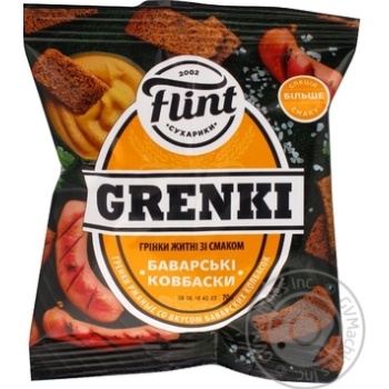 Гренки Flint Grenki ржаные со вкусом баварских колбасок 70г - купить, цены на ULTRAMARKET - фото 2