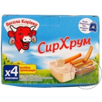 Сир плавлений Весела Корівка Хрум з хлібними паличками 45% 140г купити, ціни на МегаМаркет - фото 1