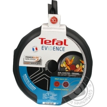 Сковорода Tefal Evidence с антипригарным покрытием Powerglide и индикатором нагрева d26см купить, цены на МегаМаркет - фото 2
