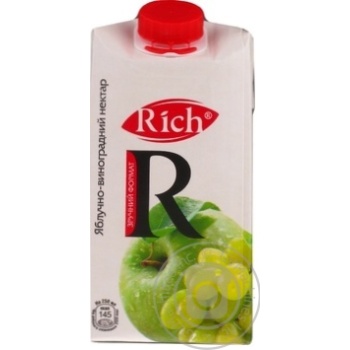 Нектар Rich яблочно-виноградный 0,5л купить, цены на МегаМаркет - фото 1