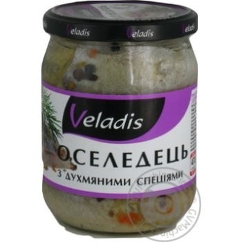 Veladis in spicy-vegetable sauce fillet herring 470g - buy, prices for MegaMarket - photo 1