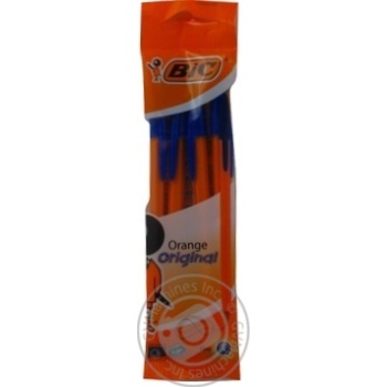 Ручка Bic кулькова Orange Fine синя 4шт х10 купити, ціни на МегаМаркет - фото 1
