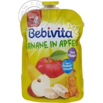 Пюре фруктовое Bebivita банан-яблоко 90г купить, цены на МегаМаркет - фото 1