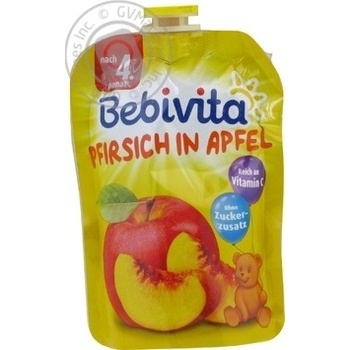 Пюре фруктове Bebivita персик-яблуко 90г купити, ціни на МегаМаркет - фото 1