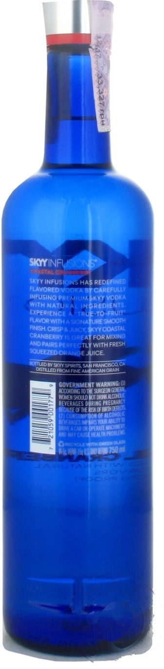 

Водка SKYY Infusions Coastal Cranberry 35% 0.75л
