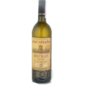 Вино Масандра Мускат Дель Мар біле н/солодке 0.75л х12 купить, цены на МегаМаркет - фото 1