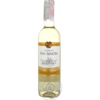 Вино Castillo San Simon Chardonnay біле сухе 0.75л х6 купить, цены на МегаМаркет - фото 1
