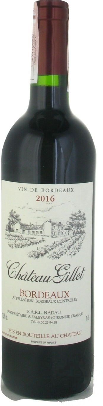 

Вино Chateau Gillet Bordeaux красное сухое 12.5% 0,75л