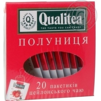 Чай Qualitea чорний з полуницею 20х2г х24 купити, ціни на МегаМаркет - фото 1