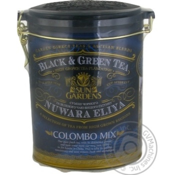 Green and black pekoe tea Sun Gardens Colombo Mix with cardamom seeds and Colombo flowers 100g can Ukraine - buy, prices for NOVUS - photo 1