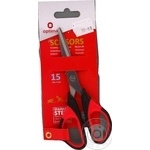 Scissors Optima red rubber 15cm