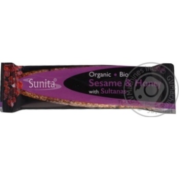 Candy bar Sunita sesame raisins 30g - buy, prices for MegaMarket - photo 1