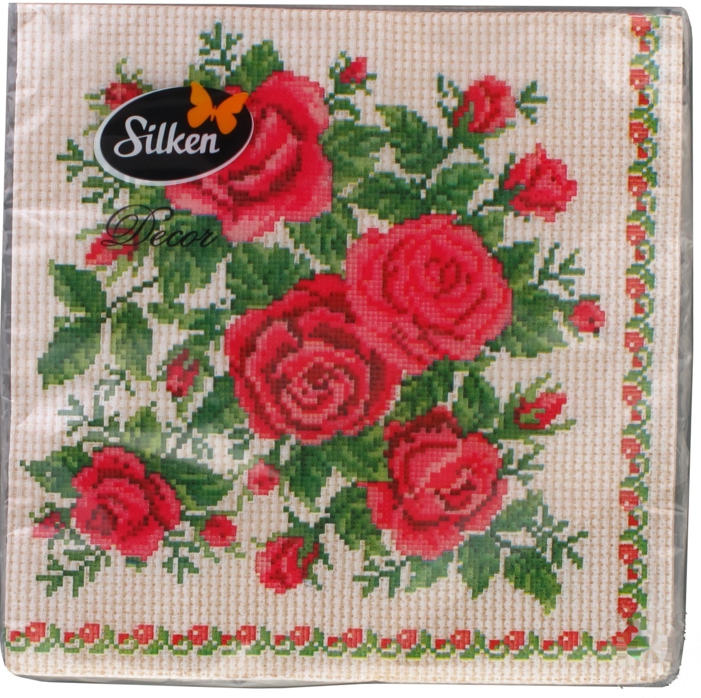

Салфетки Silken Роза Канва столовые бумажные 20шт