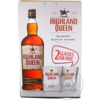 Набір Віскі Highland Queen 0,7л + 2 склянки х6 купити, ціни на МегаМаркет - фото 3