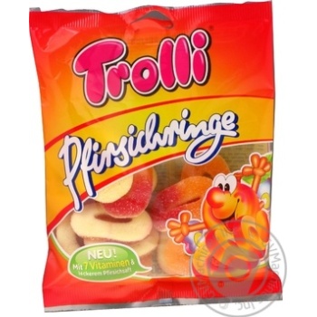Конфеты Trolli Персиковые кольца фруктовые жевательные 150г купить, цены на МегаМаркет - фото 1