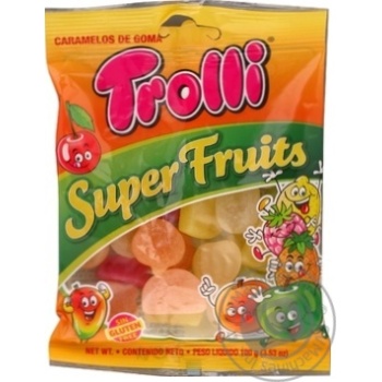 Цукерки Trolli Superfruit Суперфрукт фруктові жувальні 100г х6 купить, цены на МегаМаркет - фото 1