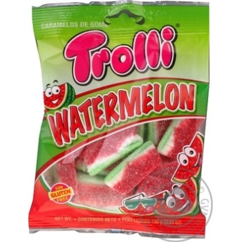 Цукерки Trolli Watermelon Кавун фруктові жувальні 100г х6 купити, ціни на МегаМаркет - фото 1