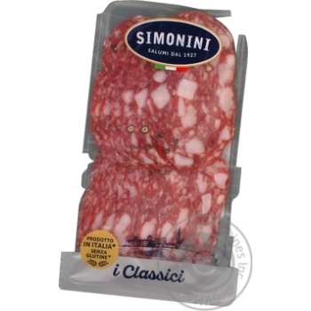 Ковбаса Simonini Spianata Romana нарізка 100г х15 купити, ціни на МегаМаркет - фото 1