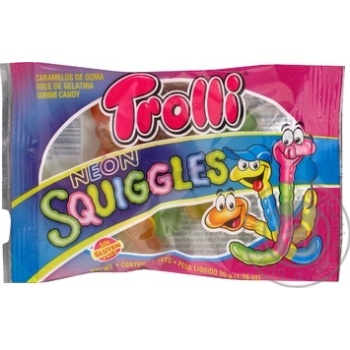 Цукерки Trolli Neon Squiggles фруктові жувальні 50г х12 купити, ціни на МегаМаркет - фото 1