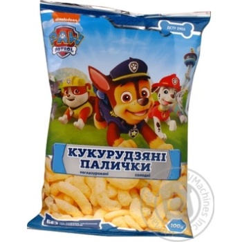 Палички кукурудзяні Paw Patrol солодкі неглазур 100г купити, ціни на МегаМаркет - фото 1