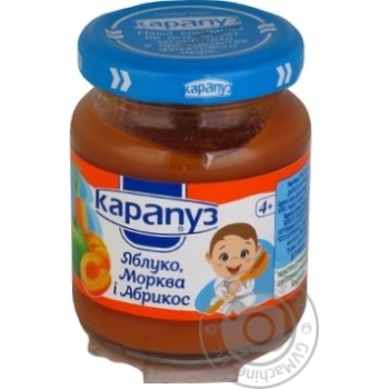 Пюре Карапуз Яблуко-Морква і Абрикос 4+ 125г х6 купить, цены на МегаМаркет - фото 4