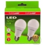 Лампа EUROLAMP LED A60 12W E27 3000K 2шт х10