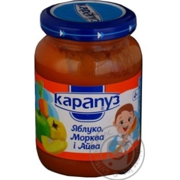 Пюре Карапуз з яблук моркви та айви дитяче з 4 місяців 200г купити, ціни на МегаМаркет - фото 5