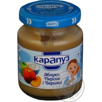 Puree Karapuz peach for children from 4 months 200g glass jar - buy, prices for MegaMarket - photo 1