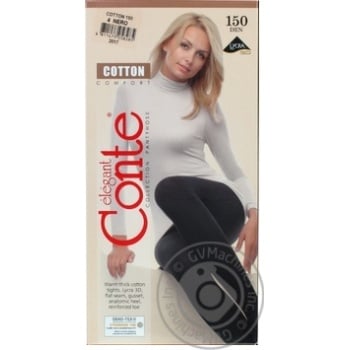 Колготки жін. бавовняні COTTON 150, р.4, Nero купити, ціни на МегаМаркет - фото 1