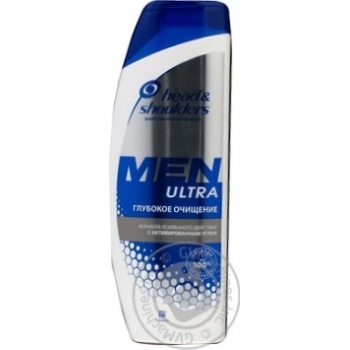 Шампунь Head & Shoulders проти лупи Men Ultra Глибоке очищення з активованим вугіллям 360мл купити, ціни на МегаМаркет - фото 1