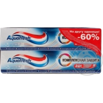 Зубна паста Aquafresh Complete Care 1+1 100мл купить, цены на МегаМаркет - фото 1
