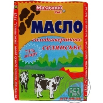 Butter Molochniy svit Peasant style cream sweet cream 73% 200g - buy, prices for MegaMarket - photo 3