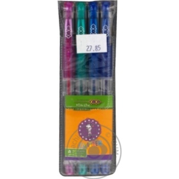 Набір гелевих ручок ZiBi 4 шт. Glitter з блискітками ZB.2200-99 купить, цены на МегаМаркет - фото 1