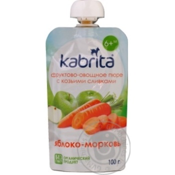 Пюре Kabrita Лісові фрукт. з козьяч. верш.и Яблуко-мор. 100г х6 купить, цены на МегаМаркет - фото 1