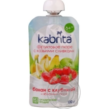Пюре Kabrita Фруктове з козьяч. верш. Банан-полуниця 100г х6 купити, ціни на МегаМаркет - фото 1