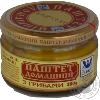 Паштет Онис Домашний с грибами 200г купить, цены на МегаМаркет - фото 1