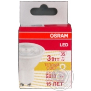 Лампа Osram LED B35 3W/830 CL GU10 світлодіодна купити, ціни на МегаМаркет - фото 2
