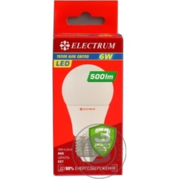 Лампа Electrum LED 6W E27 A-LD-0437 x12 купити, ціни на МегаМаркет - фото 1