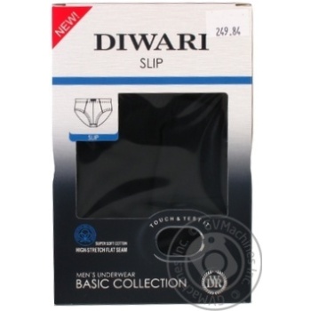 Трусы Diwari Slip nero мужские 94-98/L - купить, цены на ULTRAMARKET - фото 1