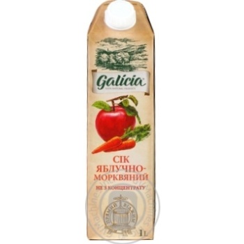 Сок Galicia яблочно-морковный с мякотью 1л купить, цены на МегаМаркет - фото 1