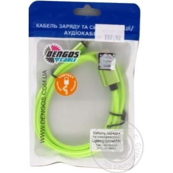 Dengos Lightning Green Charging and Sync Cable 1m - buy, prices for ULTRAMARKET - photo 1