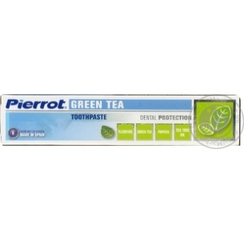 Toothpaste Pierrot green tea 75ml - buy, prices for MegaMarket - photo 1