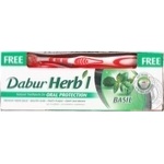 Зубна паста Dabur Herbal базилік 150г + Зубна щітка Power Clean