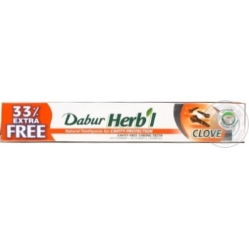 Зубна паста Dabur Herbal гвоздика 75г + 25г купити, ціни на МегаМаркет - фото 1