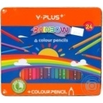 Олівці Y PLUS 24 кольори металева коробка