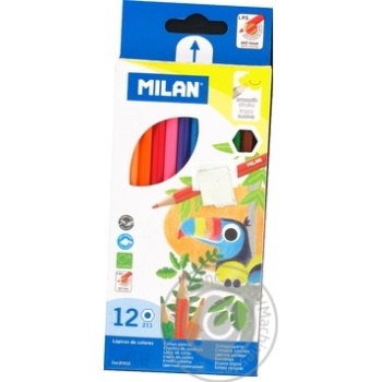 Олівці Milan кольорові 12шт Art.80012 х12 купить, цены на МегаМаркет - фото 1