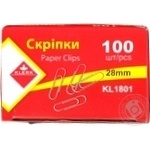 Скріпки канц. KLERK 28мм 100шт у пач. арт. KL1801