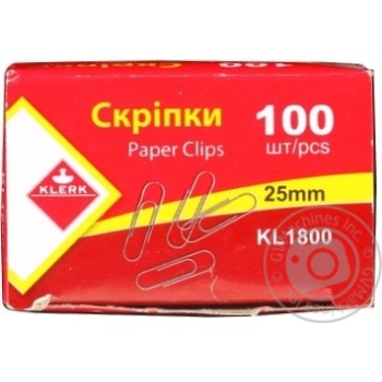 Скріпки канц. нікельовані 25мм (100шт у пач.) закругл карт.кор а купить, цены на МегаМаркет - фото 1