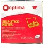 Блок д/нотаток з клейким шаром Optima 50*50мм 250арк.